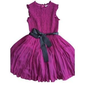 Red Valentino silk puffy flare dress with belt